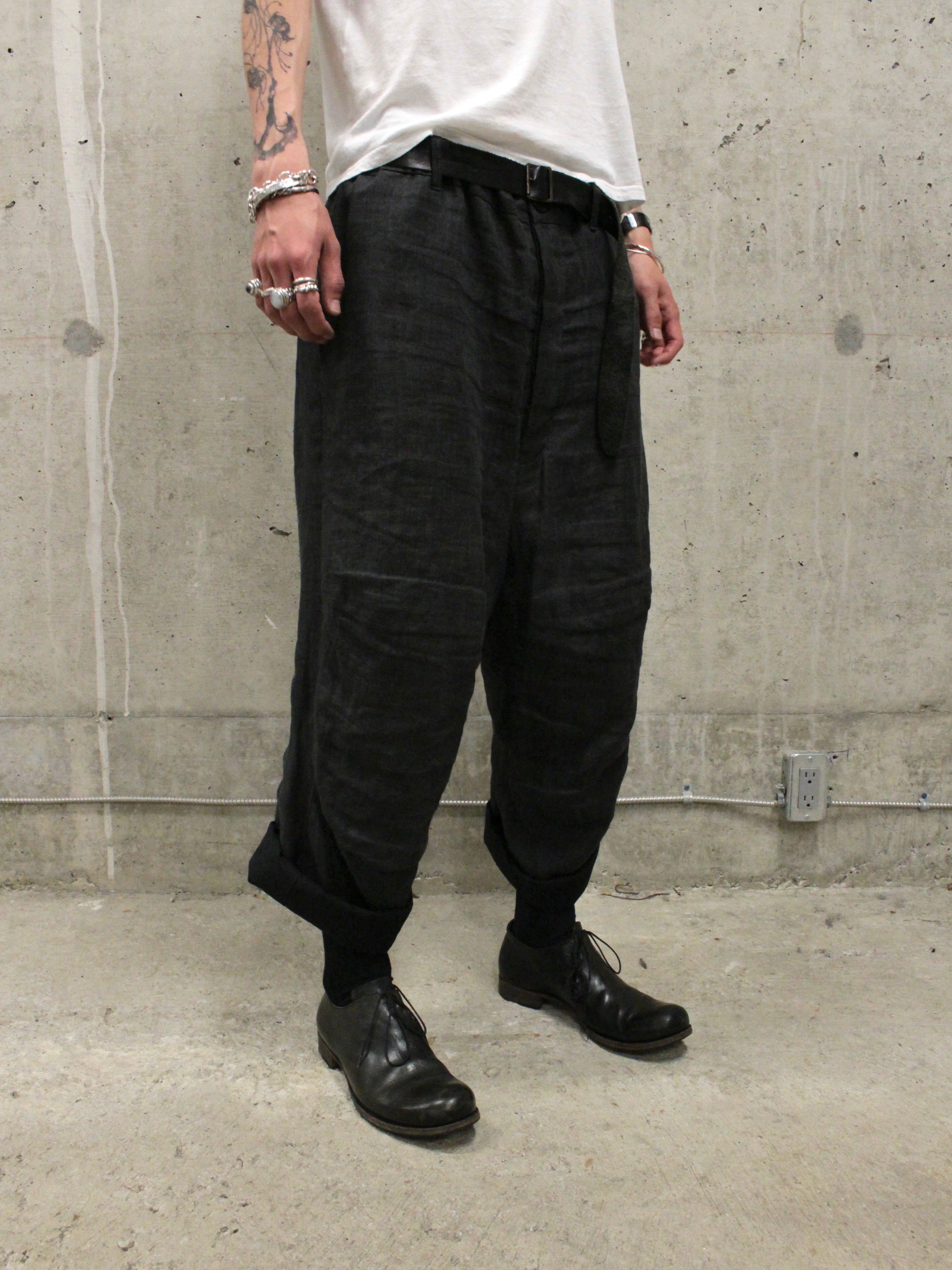 Paul Harnden Shoemakers Belted Wide Leg Trousers | DRIEW