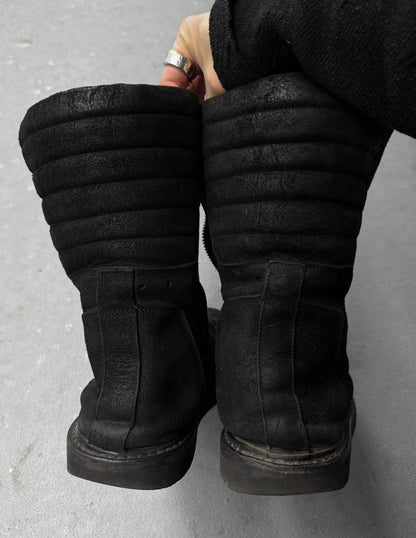 Rick Owens AW11 “LIMO” Reverse Leather Mohawk Basket Creeper Boots detail | DRIEW GARMENTS