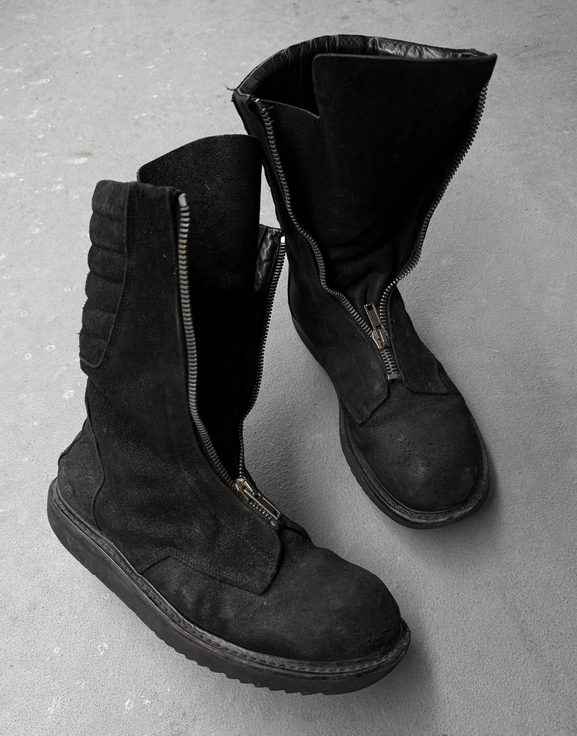 Rick Owens AW11 “LIMO” Reverse Leather Mohawk Basket Creeper Boots