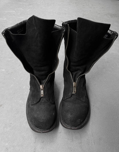 Rick Owens AW11 “LIMO” Reverse Leather Mohawk Basket Creeper Boots detail | DRIEW GARMENTS