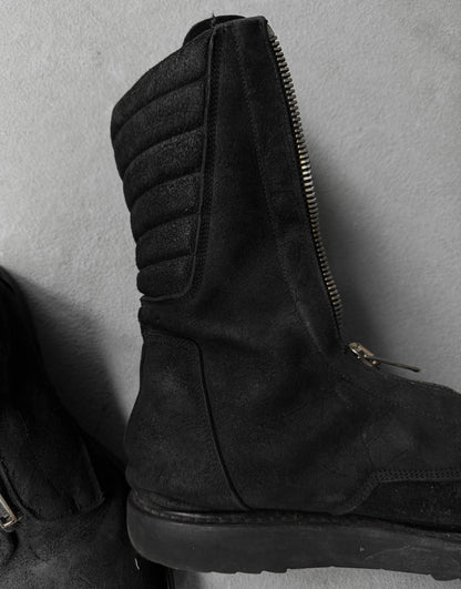 Rick Owens AW11 “LIMO” Reverse Leather Mohawk Basket Creeper Boots detail | DRIEW GARMENTS