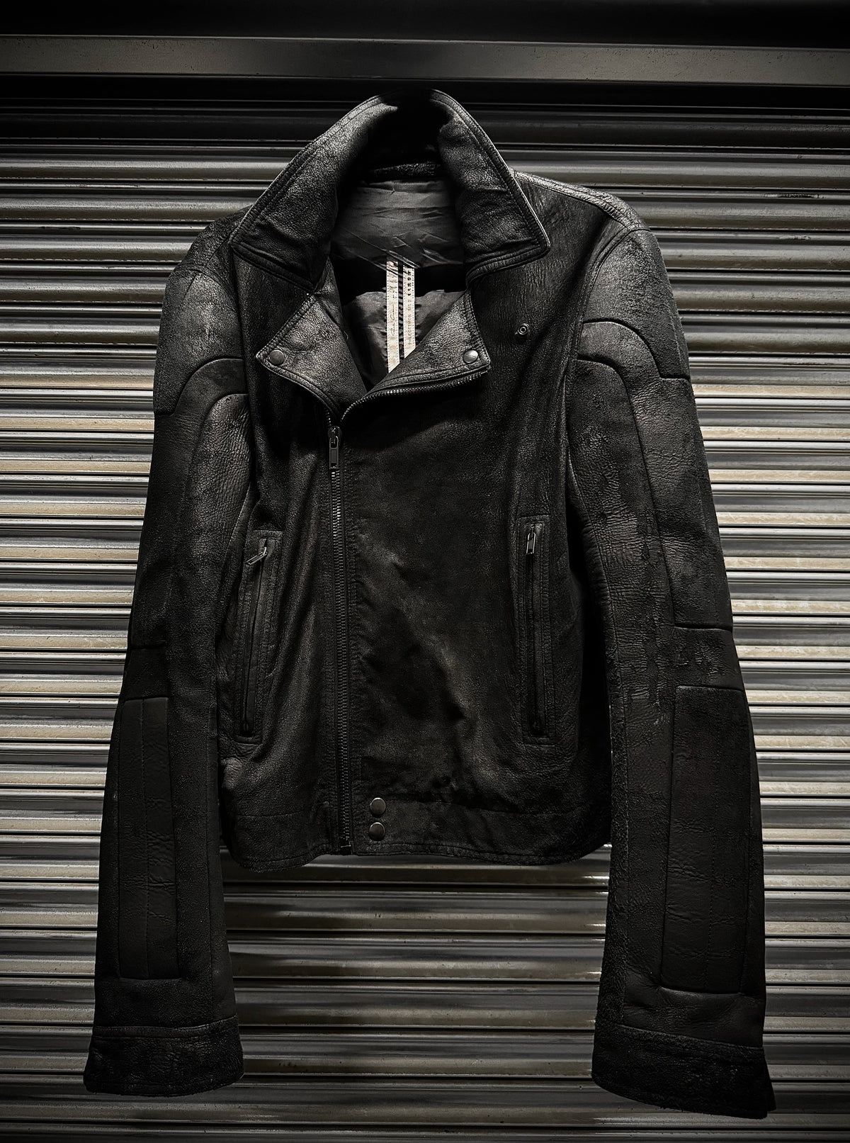 Rick Owens SS21 Blistered Lamb Leather Biker Jacket – DRIEW