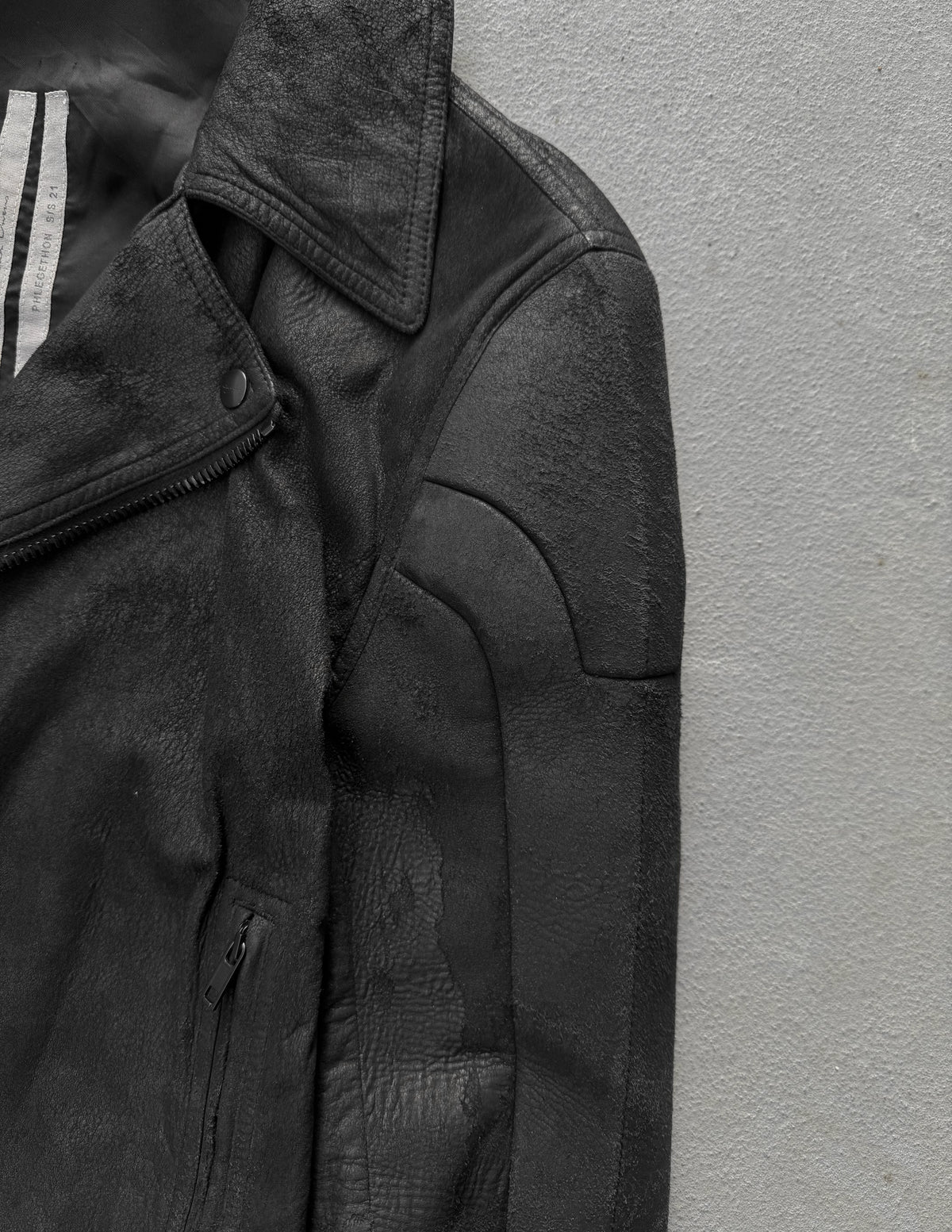 Rick Owens SS21 Stooges Panelled Biker Jacket | DRIEW