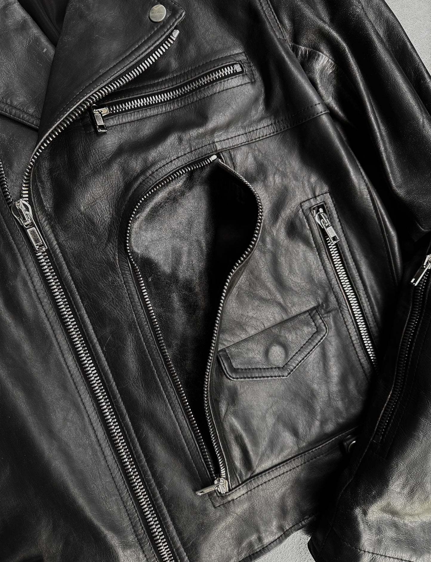Rick Owens SS25 "HOLLYWOOD" Bauhaus Stooges Calf Leather Jacket