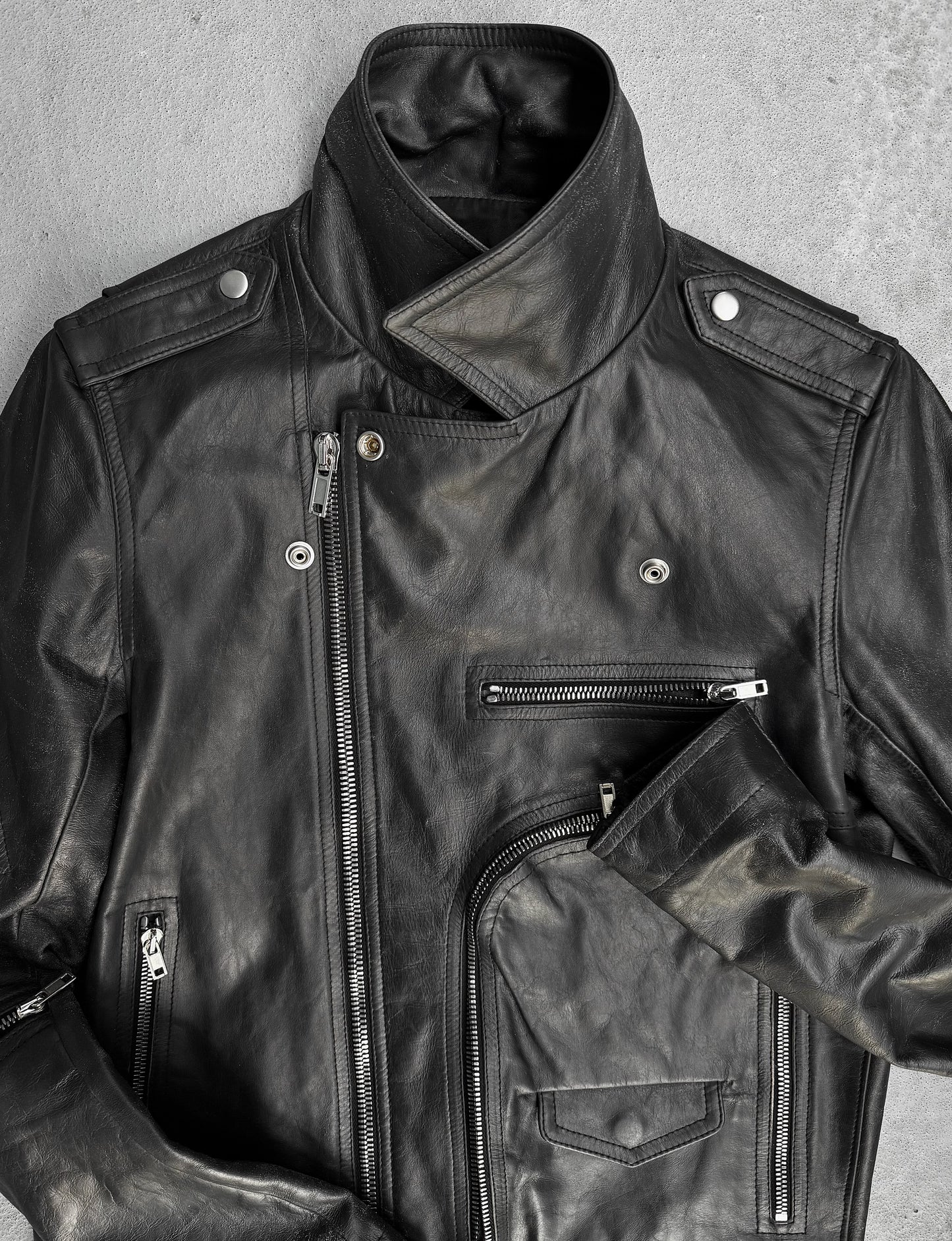 Rick Owens SS25 "HOLLYWOOD" Bauhaus Stooges Calf Leather Jacket