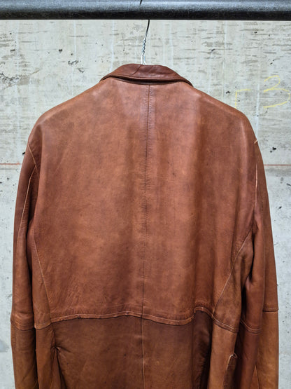 MiharaYasuhiro AW02 Over-dyed Distressed Sheepskin Leather Jacket