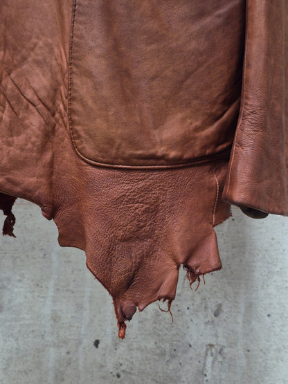 MiharaYasuhiro AW02 Over-dyed Distressed Sheepskin Leather Jacket