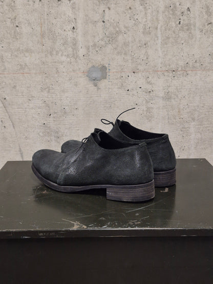 m.a+ 'S1P1 BI.R 1.0' Reverse Bison Leather Double Fold Derbies