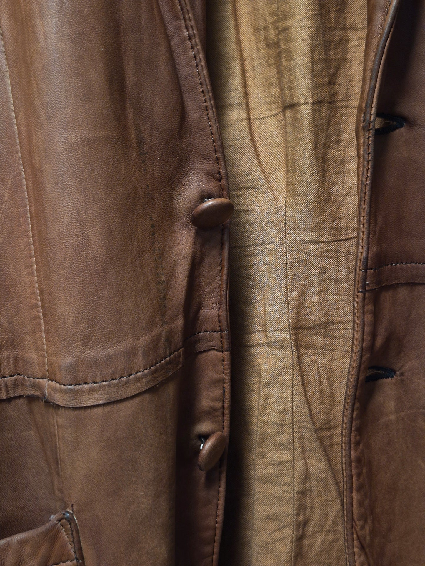 MiharaYasuhiro AW02 Over-dyed Distressed Sheepskin Leather Jacket