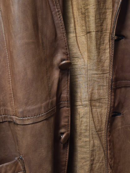 MiharaYasuhiro AW02 Over-dyed Distressed Sheepskin Leather Jacket