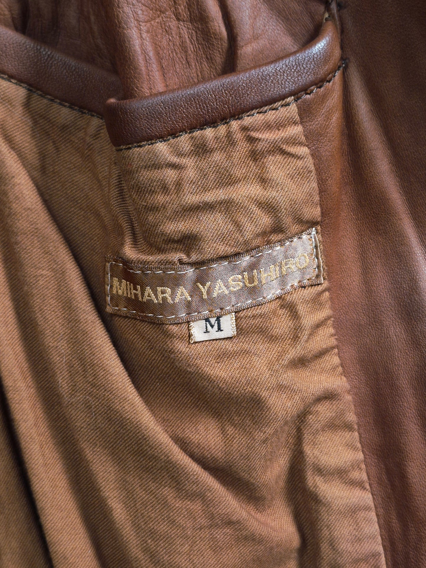MiharaYasuhiro AW02 Over-dyed Distressed Sheepskin Leather Jacket