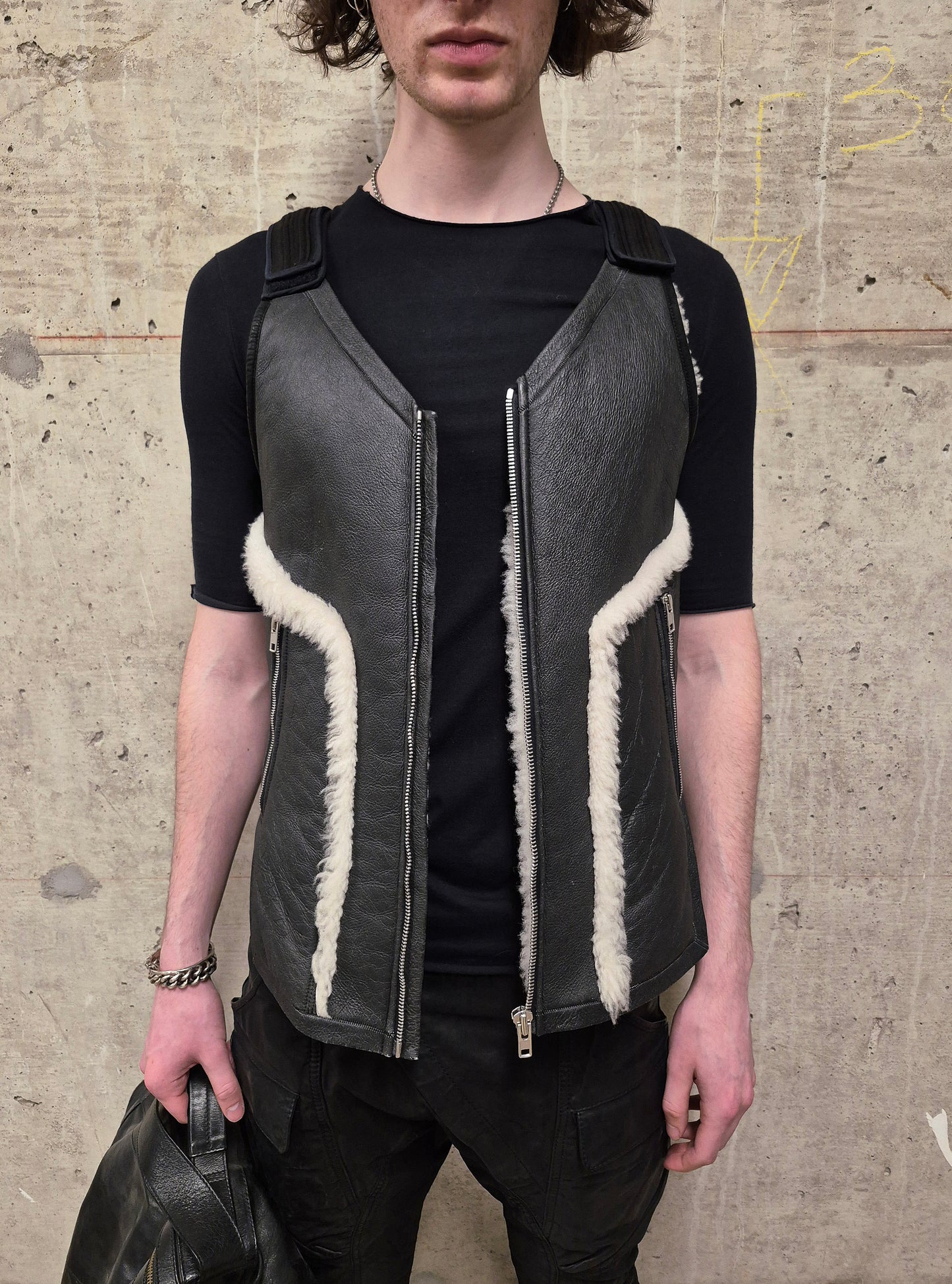 Rick Owens AW14 "MOODY" Padded Lamb Shearling Vest