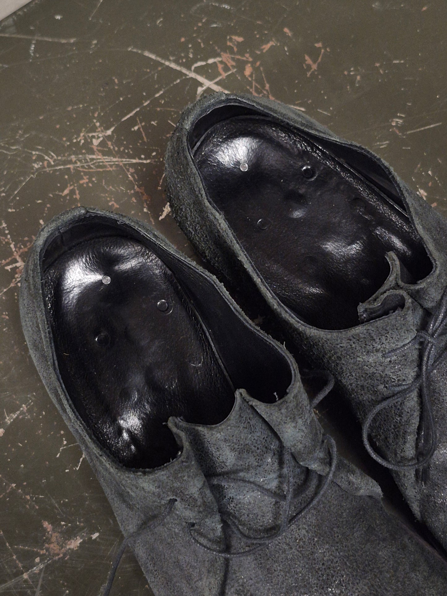 m.a+ 'S1P1 BI.R 1.0' Reverse Bison Leather Double Fold Derbies