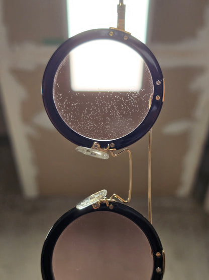 Yohji Yamamoto 'YY5006' CAT3 Gold Toned Black Acetate Rose Tinted Sunglasses