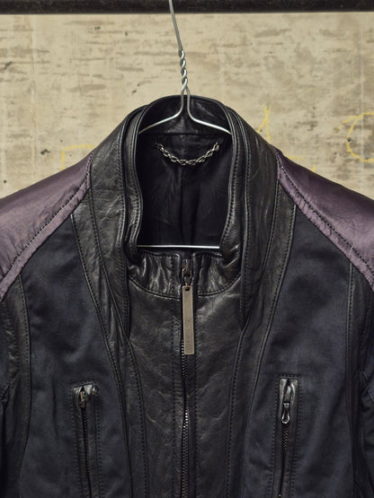 The Viridi-Anne 00s Hybrid Multi-Panel Cattle Leather Bomber Jacket