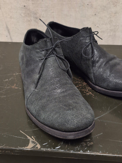 m.a+ 'S1P1 BI.R 1.0' Reverse Bison Leather Double Fold Derbies
