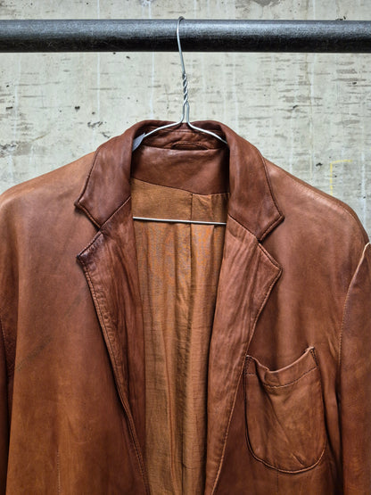 MiharaYasuhiro AW02 Over-dyed Distressed Sheepskin Leather Jacket