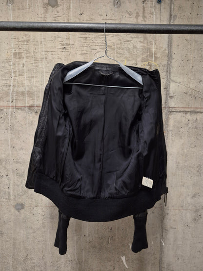 The Viridi-Anne 00s Hybrid Multi-Panel Cattle Leather Bomber Jacket