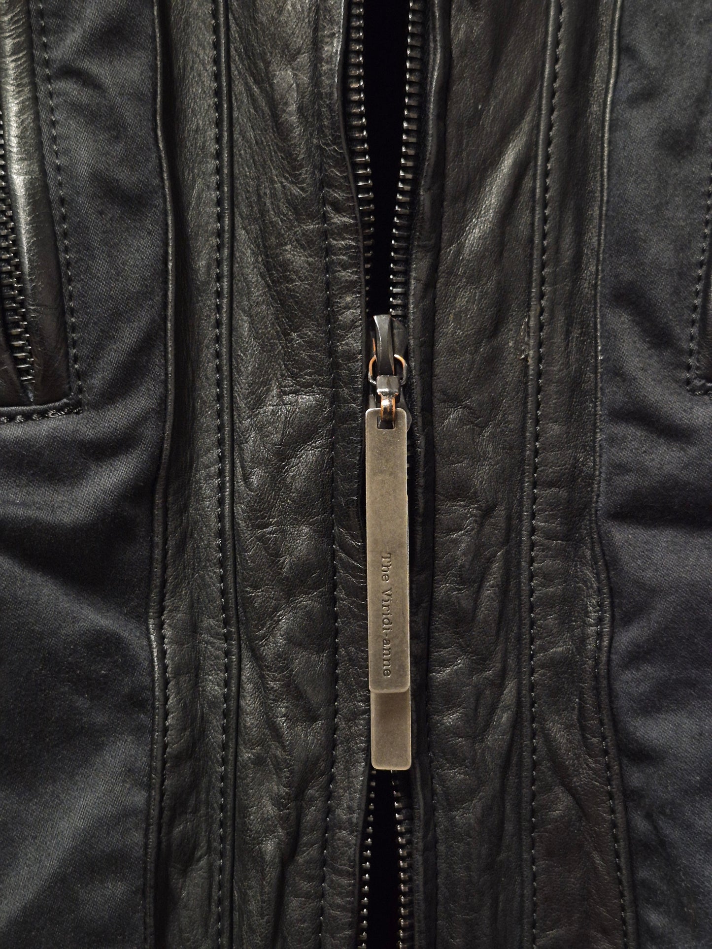 The Viridi-Anne 00s Hybrid Multi-Panel Cattle Leather Bomber Jacket