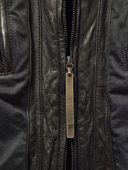 The Viridi-Anne 00s Hybrid Multi-Panel Cattle Leather Bomber Jacket