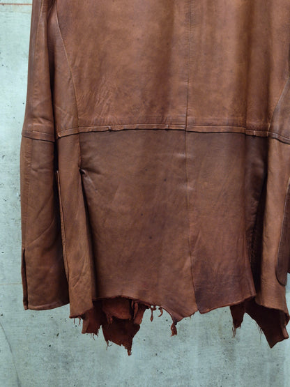 MiharaYasuhiro AW02 Over-dyed Distressed Sheepskin Leather Jacket