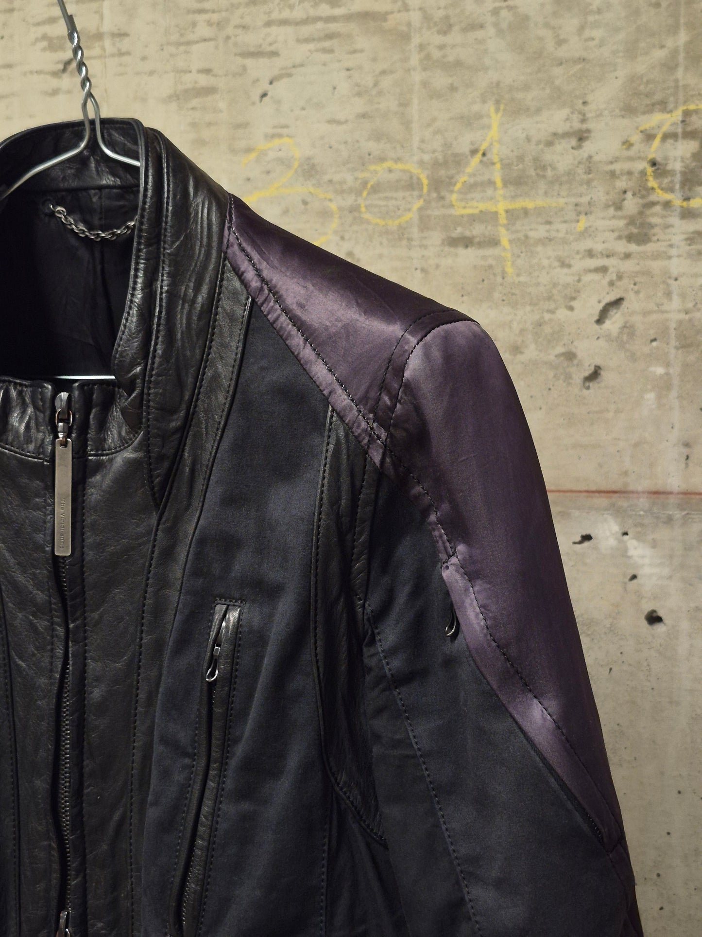 The Viridi-Anne 00s Hybrid Multi-Panel Cattle Leather Bomber Jacket