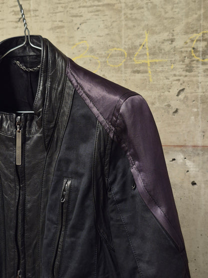 The Viridi-Anne 00s Hybrid Multi-Panel Cattle Leather Bomber Jacket