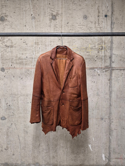 MiharaYasuhiro AW02 Over-dyed Distressed Sheepskin Leather Jacket