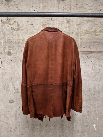 MiharaYasuhiro AW02 Over-dyed Distressed Sheepskin Leather Jacket