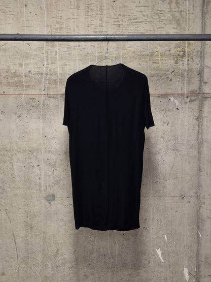 DEVOA Black Double Layered Anatomical Rolled Edge Cotton Stretch T-Shirt