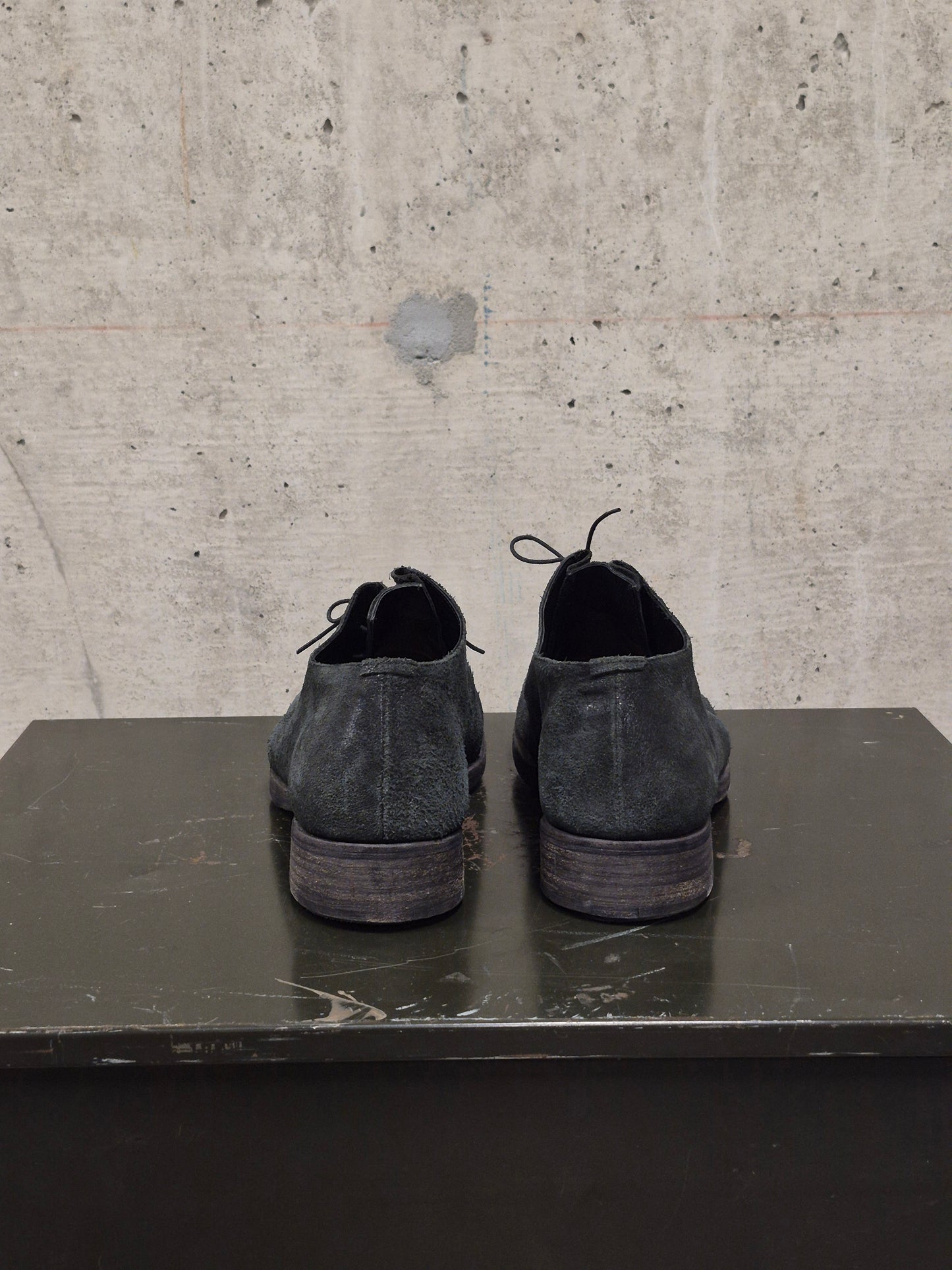 m.a+ 'S1P1 BI.R 1.0' Reverse Bison Leather Double Fold Derbies