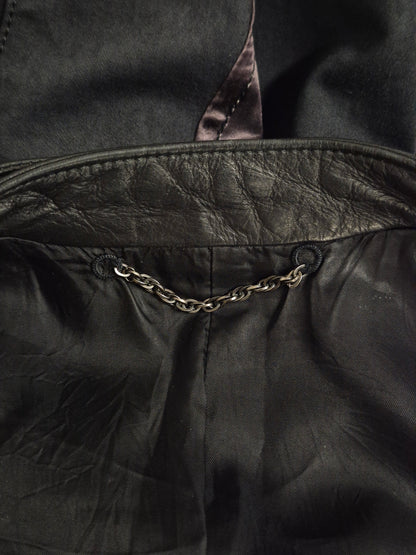 The Viridi-Anne 00s Hybrid Multi-Panel Cattle Leather Bomber Jacket