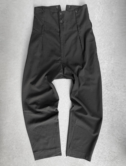 Black pants on a gray background