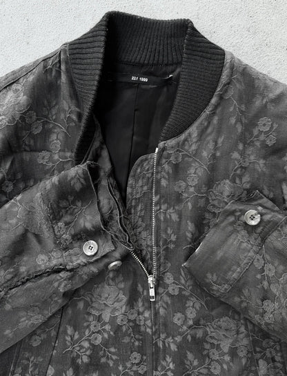 Floral patterned jacket with a textured background