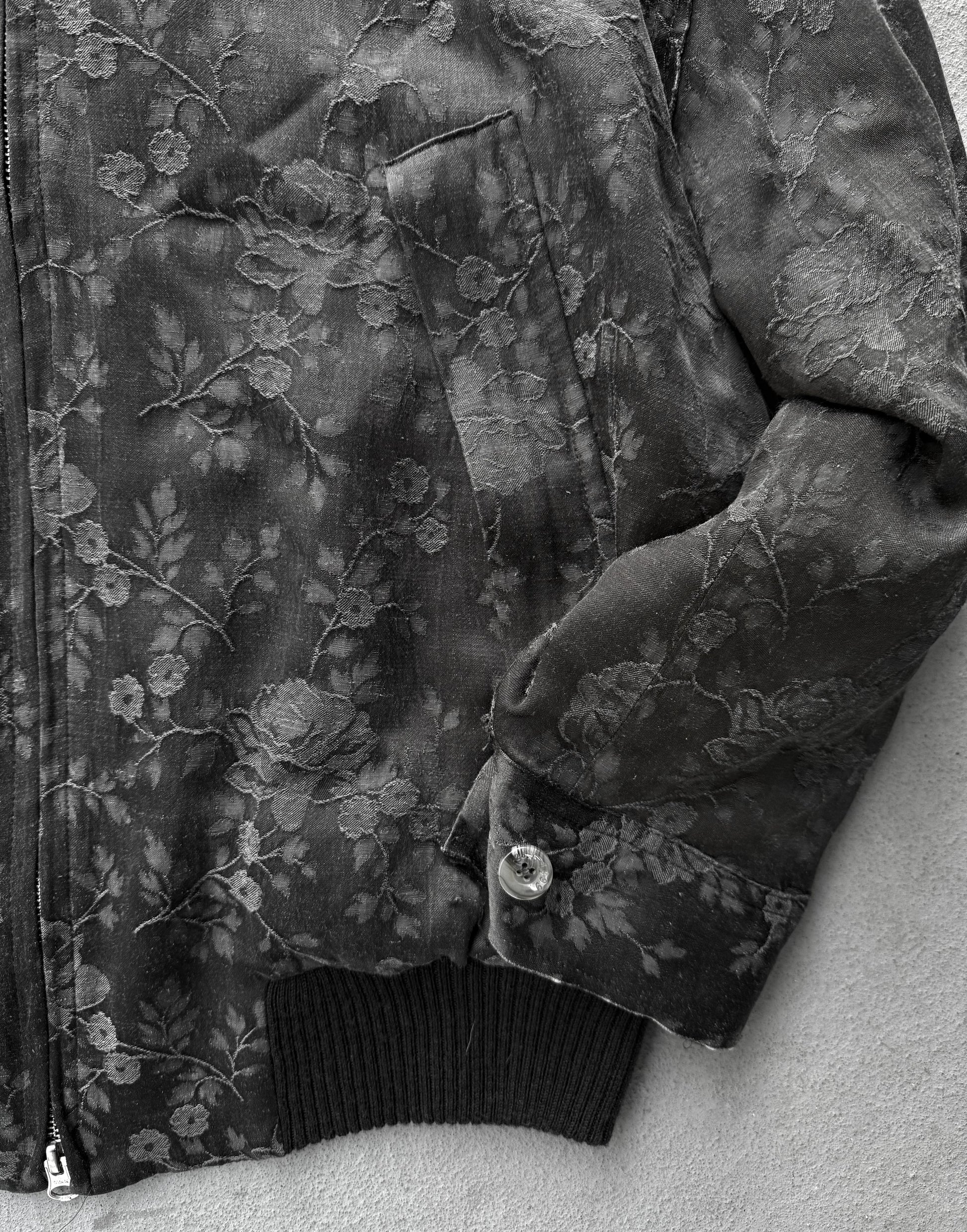 Floral patterned jacket on a plain background