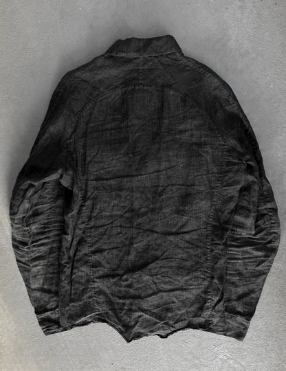 Dark jacket on a textured gray background