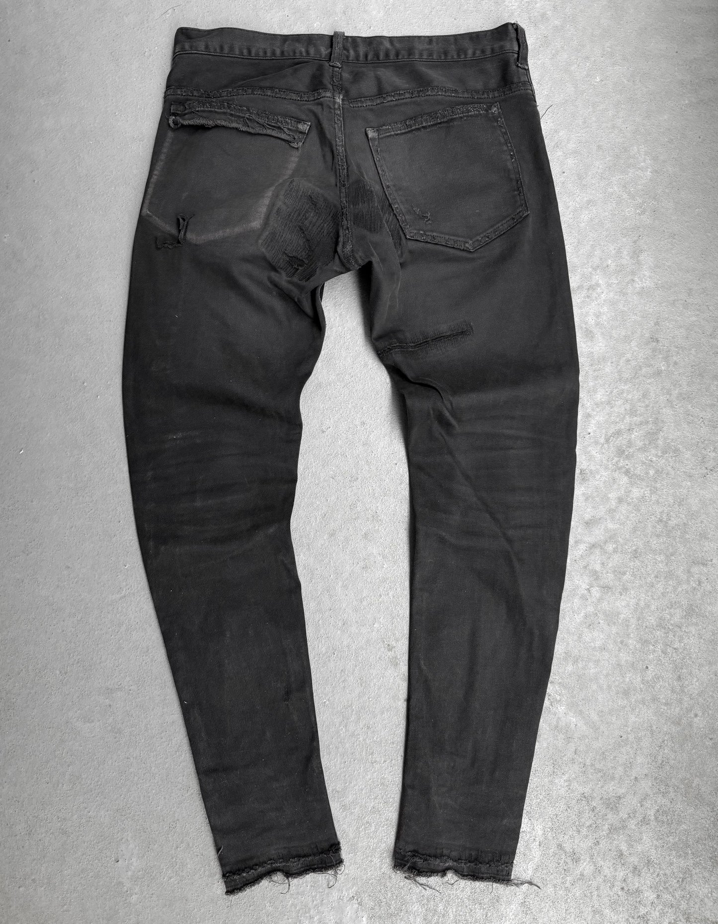 UNDERCOVER SS16 “The Greatest: AW04-05 but beautiful” Blue Yarn 68 Distressed Black Skinny Denim