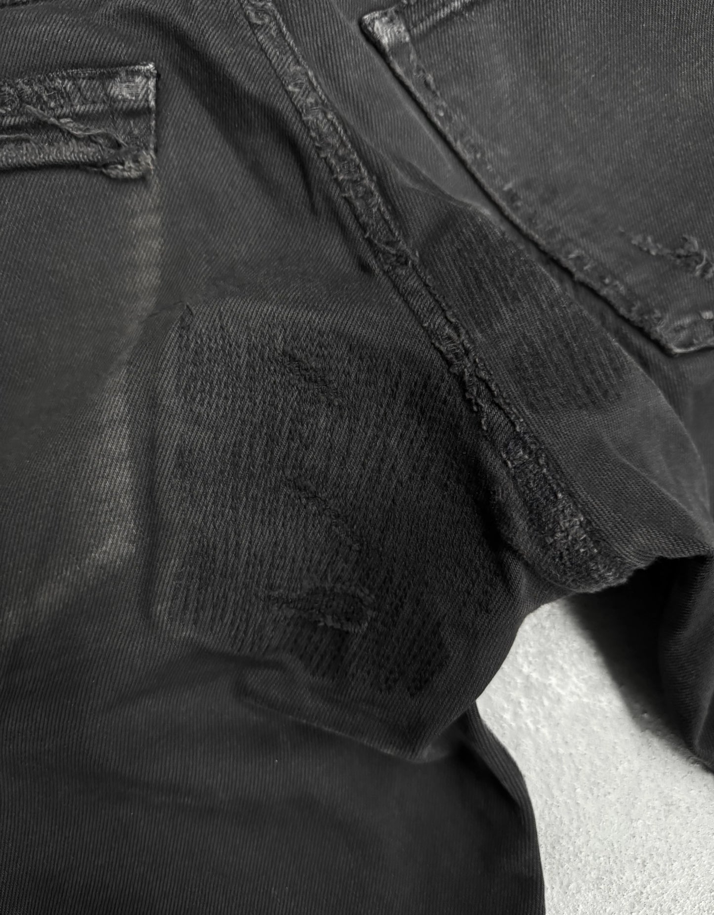 UNDERCOVER SS16 “The Greatest: AW04-05 but beautiful” Blue Yarn 68 Distressed Black Skinny Denim