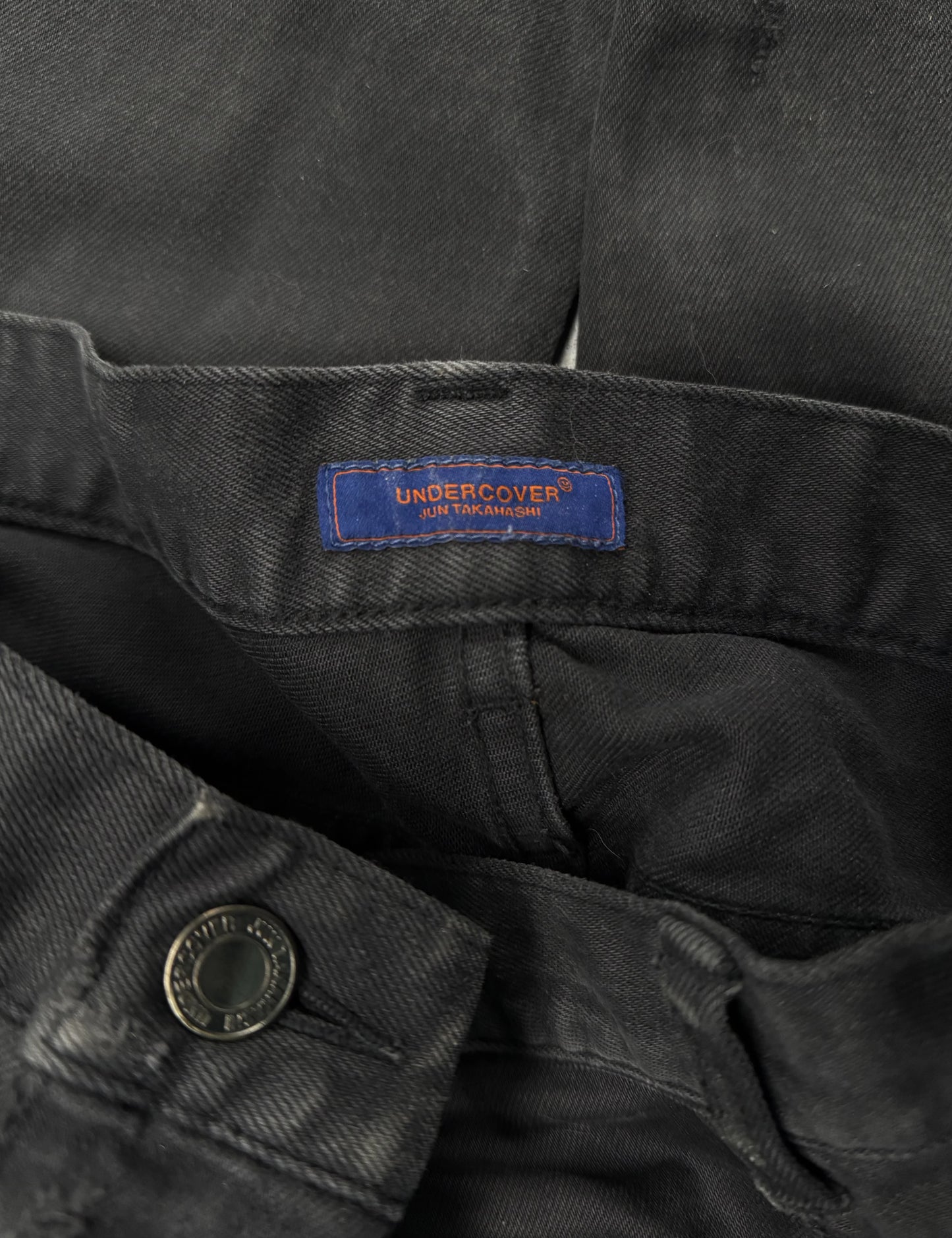 UNDERCOVER SS16 “The Greatest: AW04-05 but beautiful” Blue Yarn 68 Distressed Black Skinny Denim