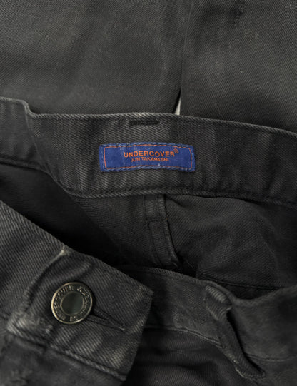 UNDERCOVER SS16 “The Greatest: AW04-05 but beautiful” Blue Yarn 68 Distressed Black Skinny Denim