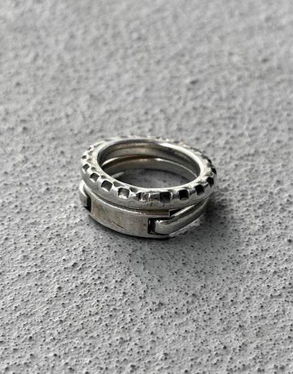 WERKSTATT:MÜNCHEN AW15 Combination Tag & Gear Silver Ring Set
