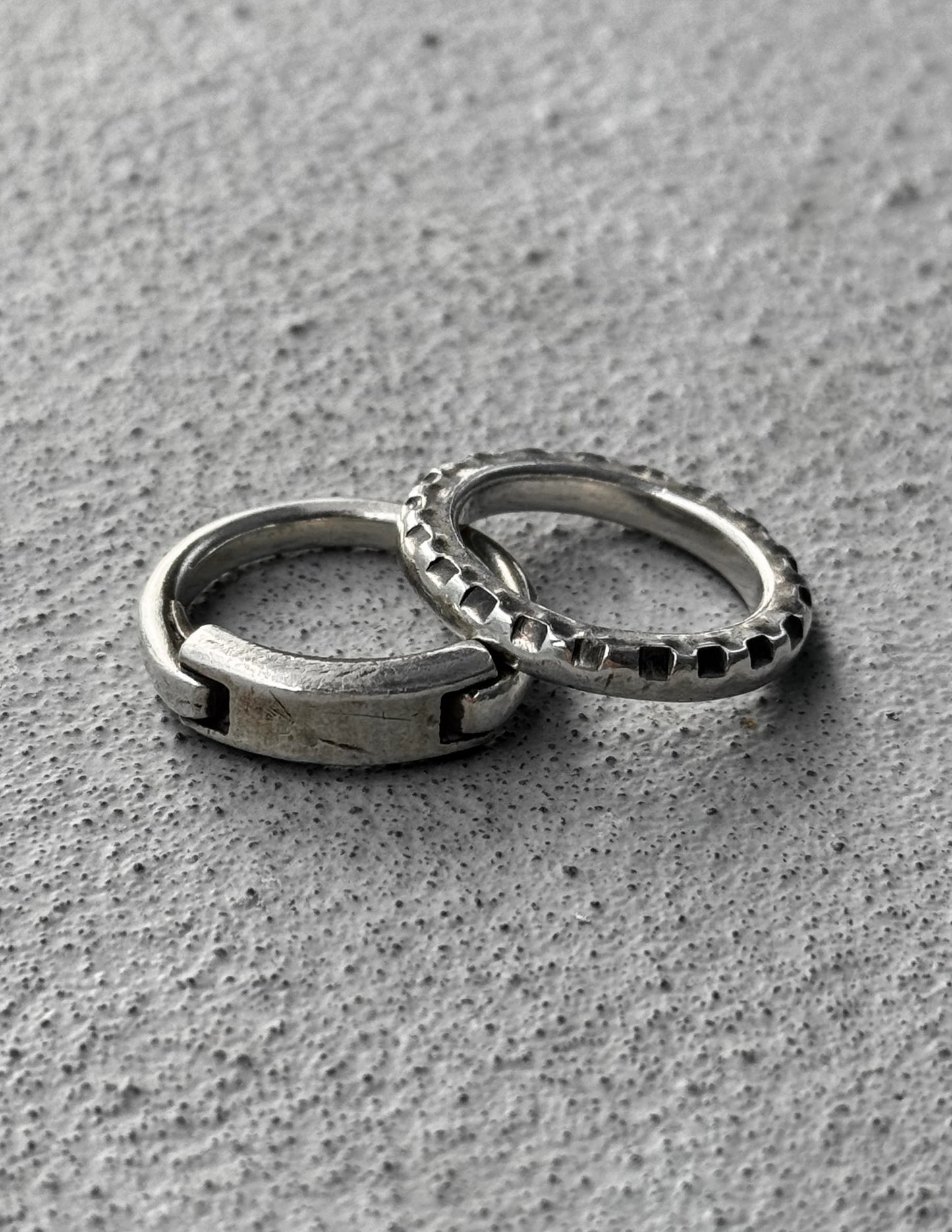 WERKSTATT:MÜNCHEN AW15 Combination Tag & Gear Silver Ring Set