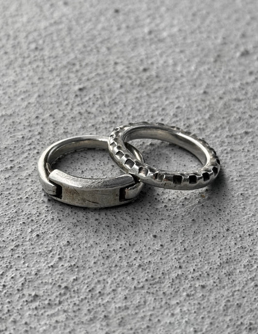 WERKSTATT:MÜNCHEN AW15 Combination Tag & Gear Silver Ring Set