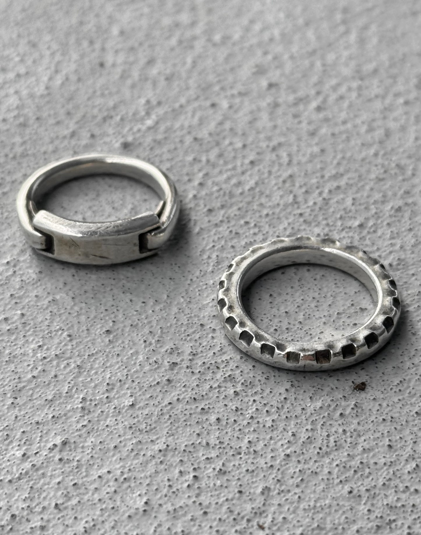 WERKSTATT:MÜNCHEN AW15 Combination Tag & Gear Silver Ring Set