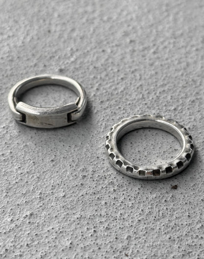 WERKSTATT:MÜNCHEN AW15 Combination Tag & Gear Silver Ring Set