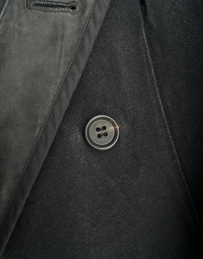 Y's By Yohji Yamamoto SS03 Fencing Canvas Double Breasted Gothic Coat