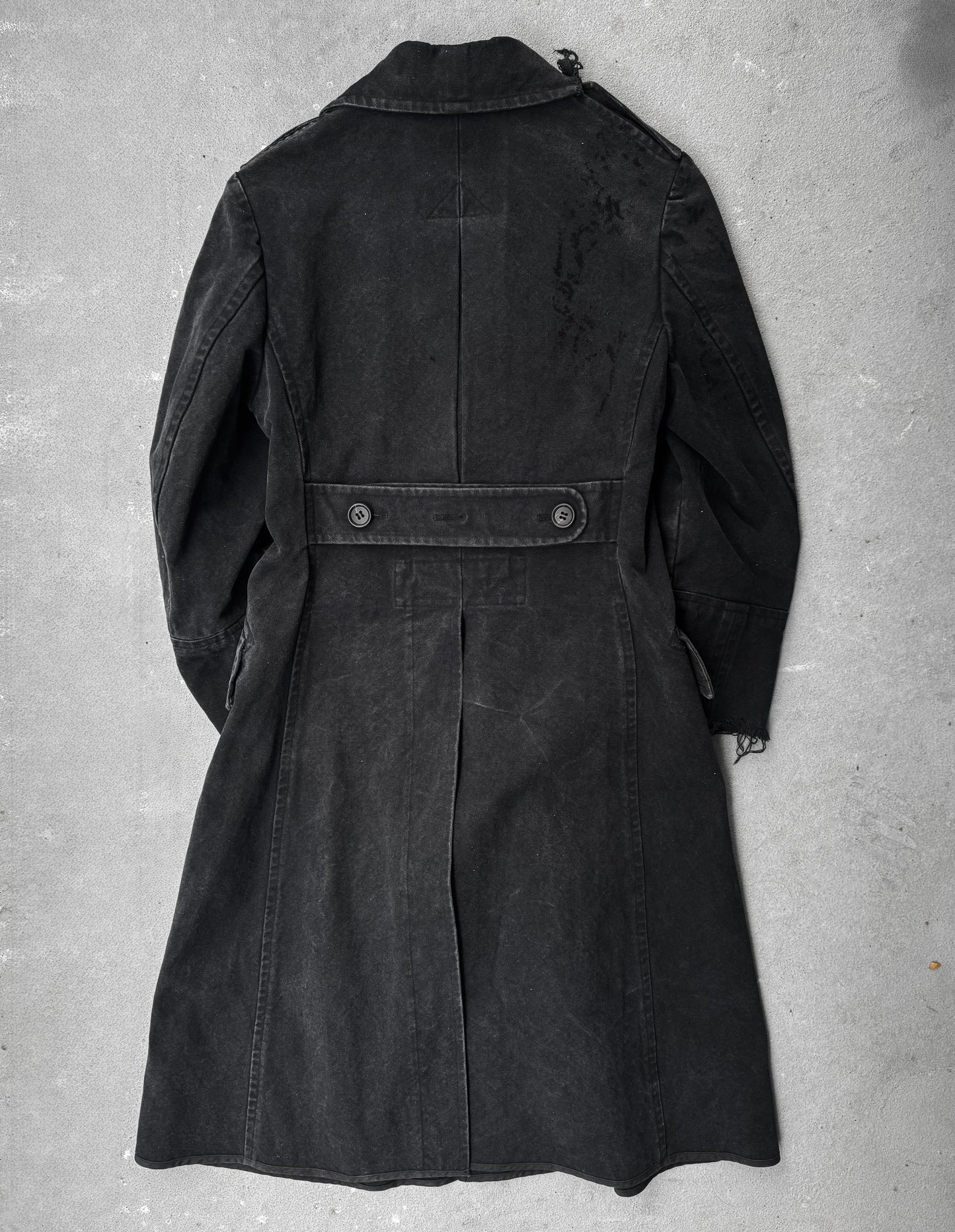 Y's By Yohji Yamamoto SS03 Fencing Canvas Double Breasted Gothic Coat
