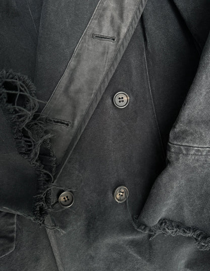 Y's By Yohji Yamamoto SS03 Fencing Canvas Double Breasted Gothic Coat