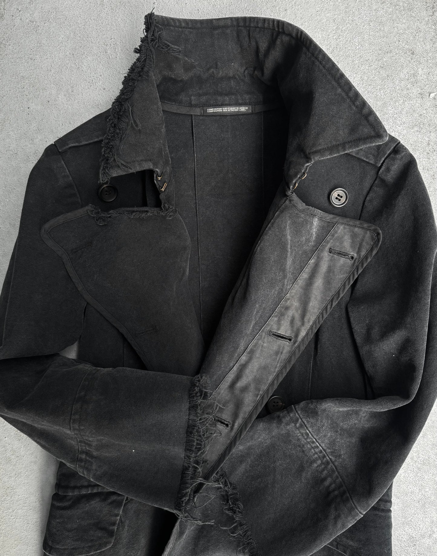 Y's By Yohji Yamamoto SS03 Fencing Canvas Double Breasted Gothic Coat