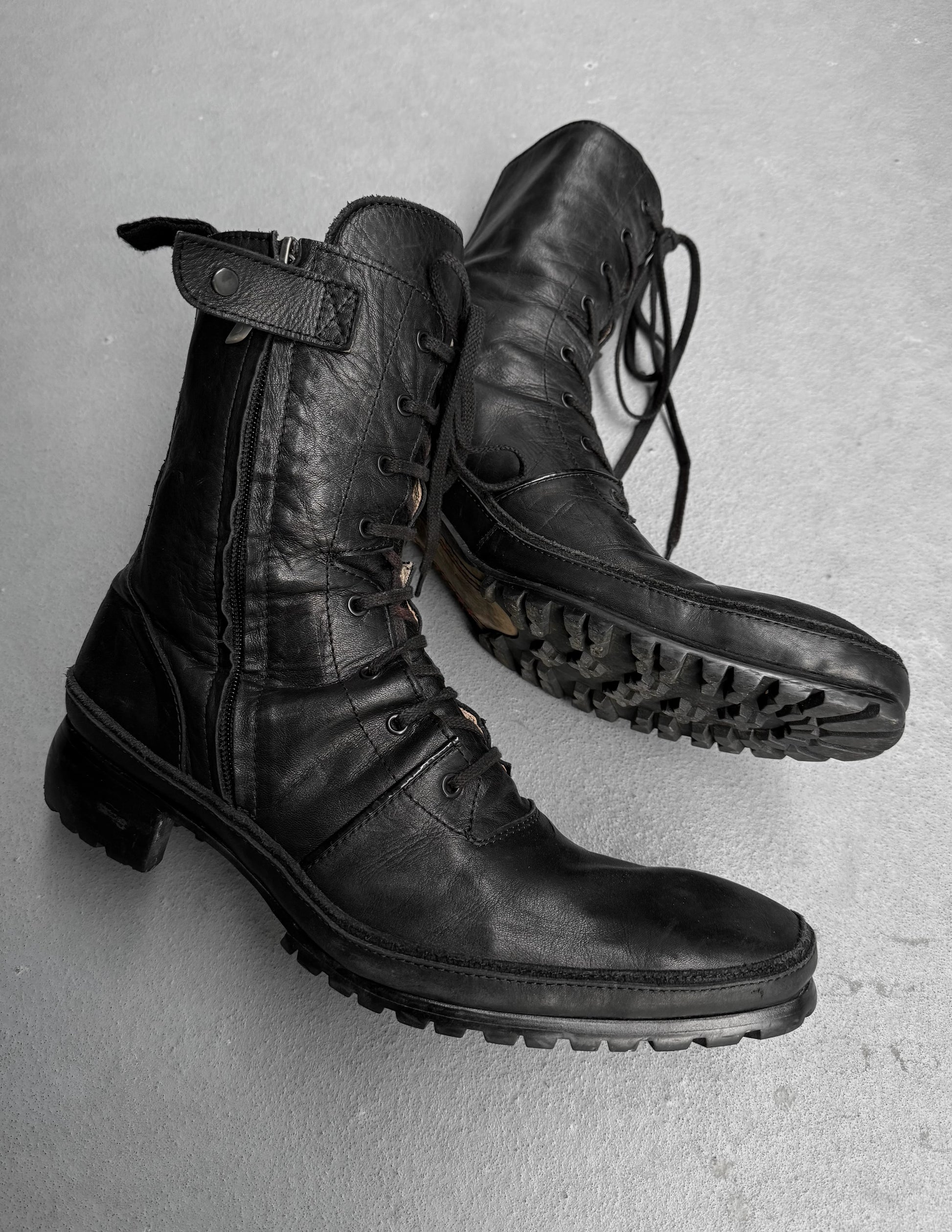 Yohji Yamamoto x Takahara AW07 Leather Combat Boots – DRIEW Yohji Yamamoto x Takahara AW07 Leather Combat Boots – DRIEW